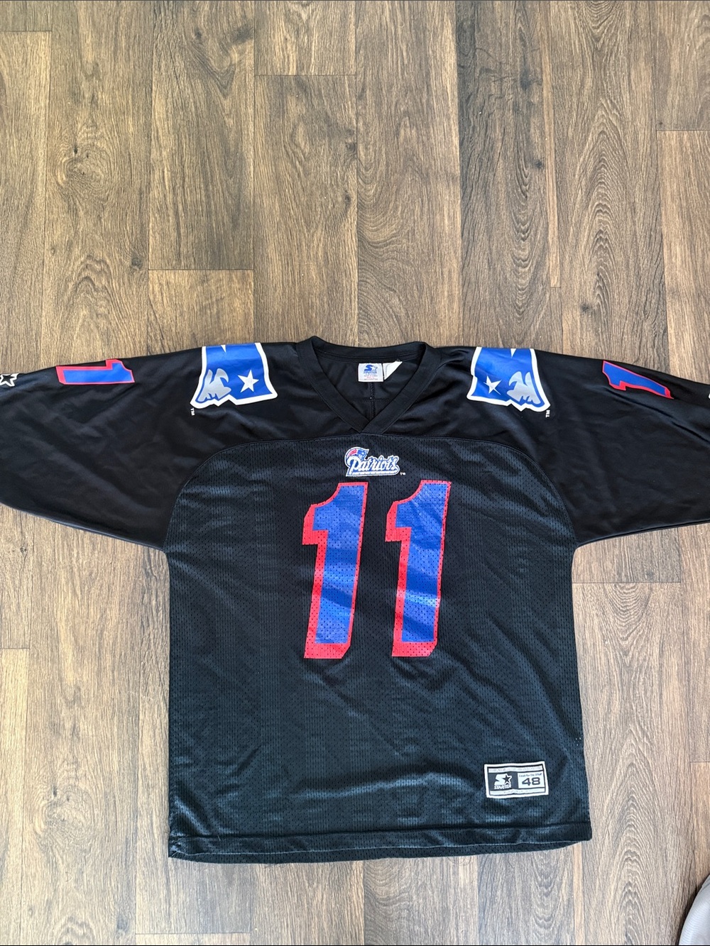 STARTER Black Patriots #11 Mesh Football Jersey Drew Bledsoe